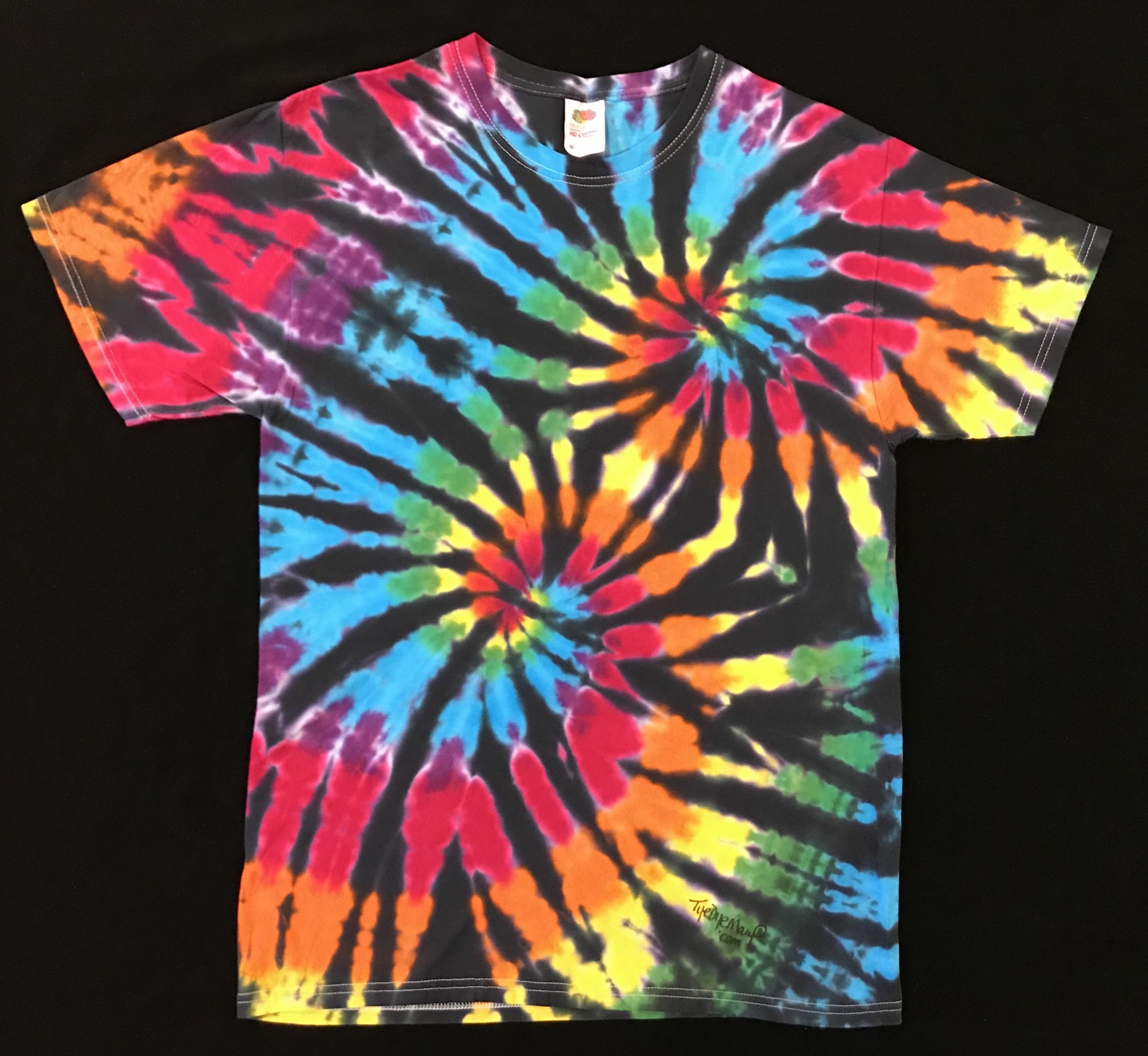 Rainbow and Black Double Spiral Classic Tee